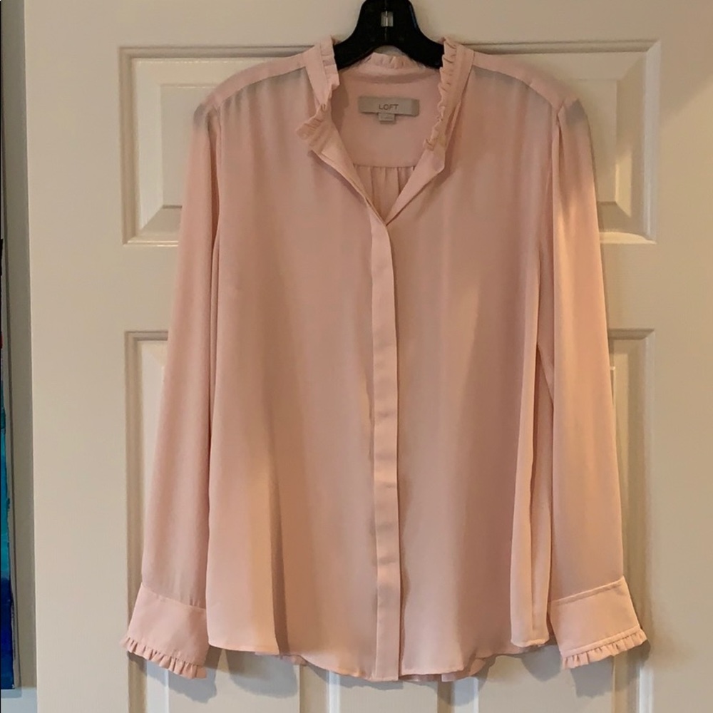 LOFT pink blouse Medium